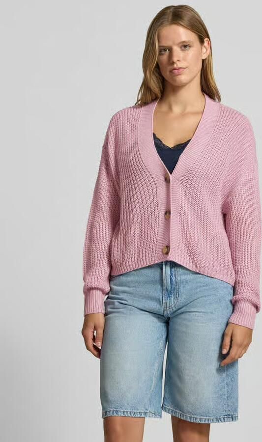Only boxy fit gebreid jack met v-hals model 'CAROL' - Foto 2