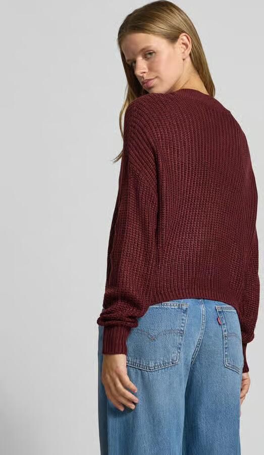 Only boxy fit gebreid jack met v-hals model 'CAROL' - Foto 3