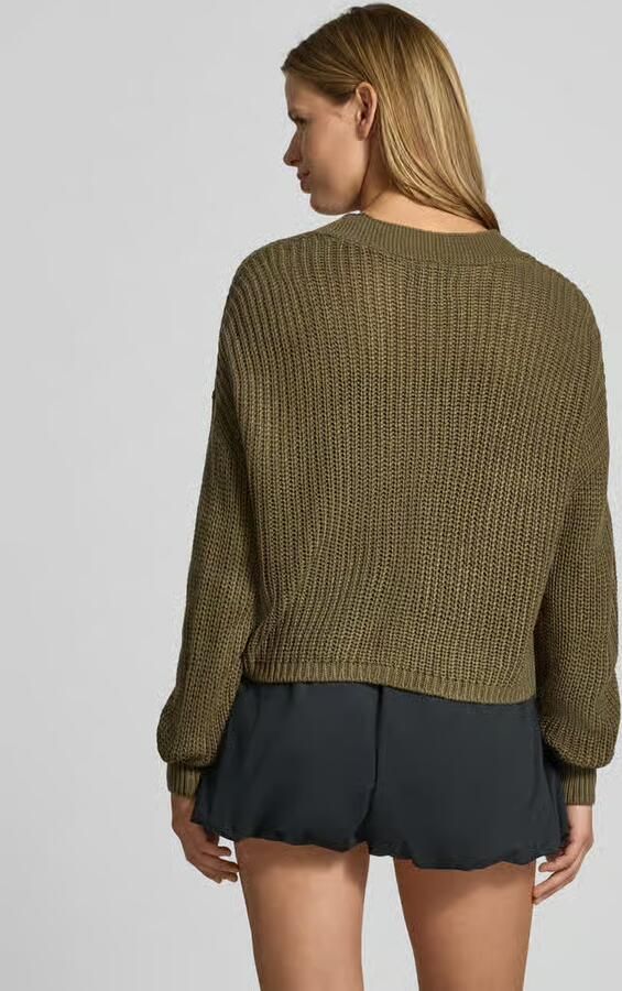 Only boxy fit gebreid jack met v-hals model 'CAROL' - Foto 2