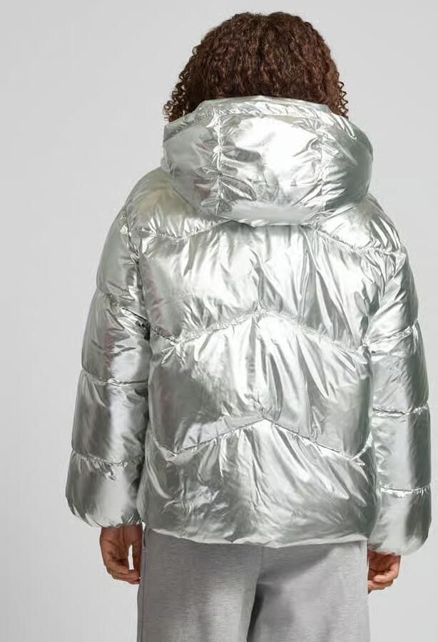 Only Boxy fit gewatteerd jack met metallic glanzende bovenmateriaal model 'PEARL'
