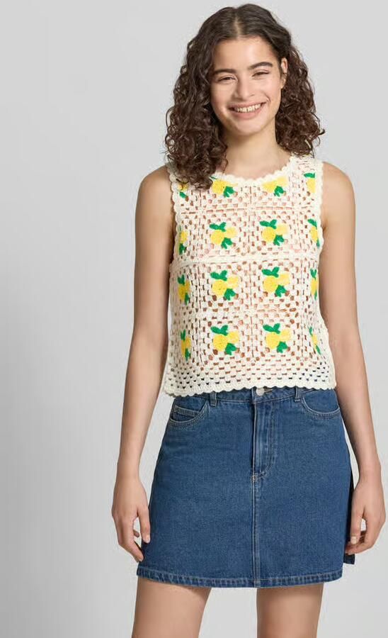 Only boxy fit knitwear-top met all-over motief model 'EMMA' - Foto 2