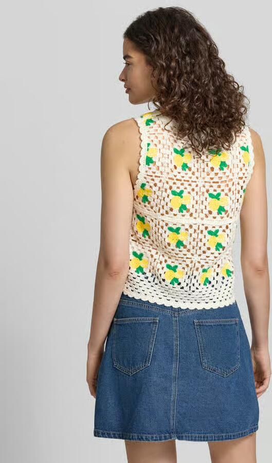 Only boxy fit knitwear-top met all-over motief model 'EMMA' - Foto 3
