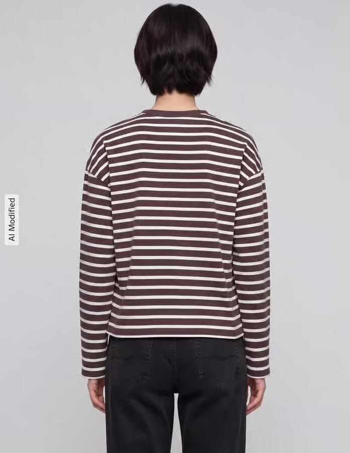 Only boxy fit shirt met lange mouwen van pure katoen model 'SOPH'