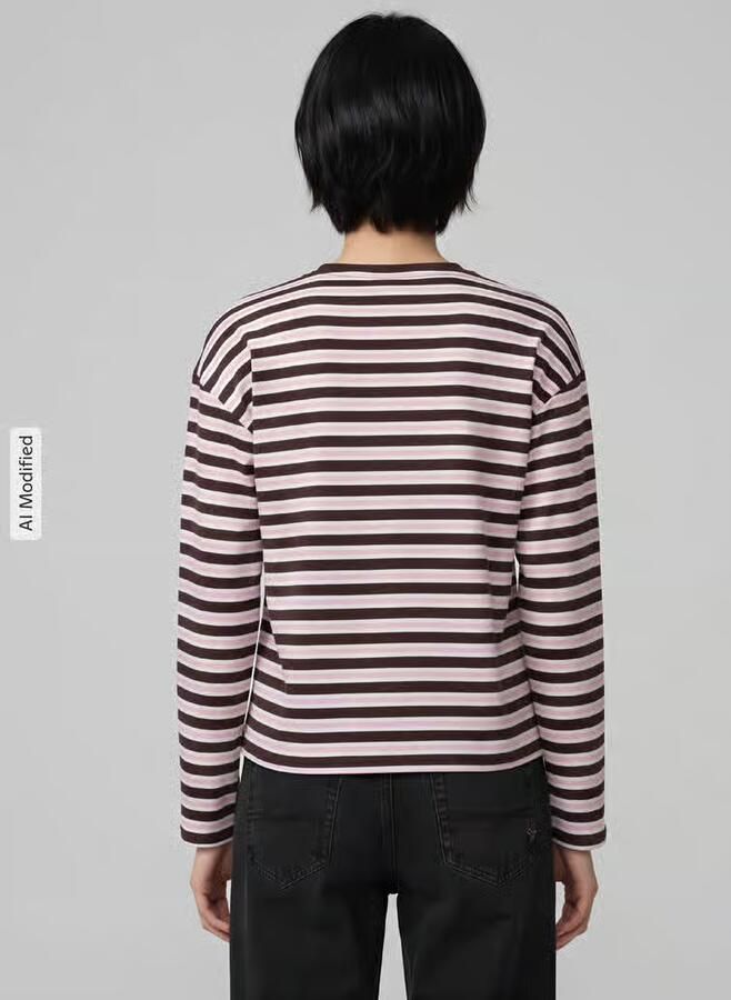 Only boxy fit shirt met lange mouwen van pure katoen model 'SOPH'