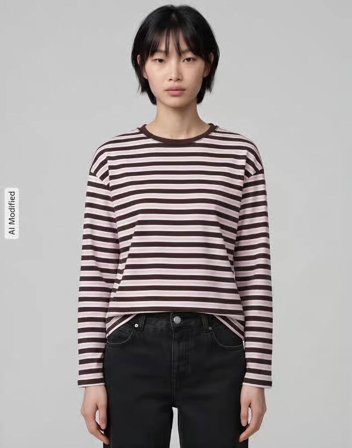 Only boxy fit shirt met lange mouwen van pure katoen model 'SOPH' - Foto 2
