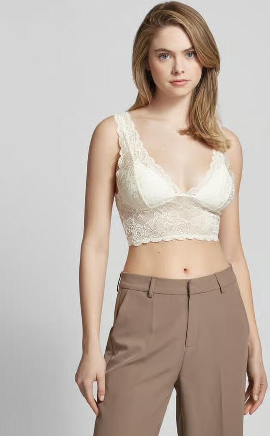 Only Kanten top ONLCHLOE – Kanten-bh met gevoerde cups en stretch regular fit vrouwelijk kant synthetische vezel v-hals - Foto 10