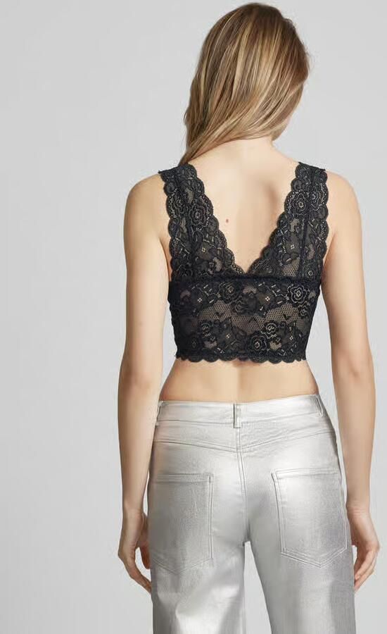 Only Kanten top ONLCHLOE – Kanten-bh met gevoerde cups en stretch regular fit vrouwelijk kant synthetische vezel v-hals - Foto 8