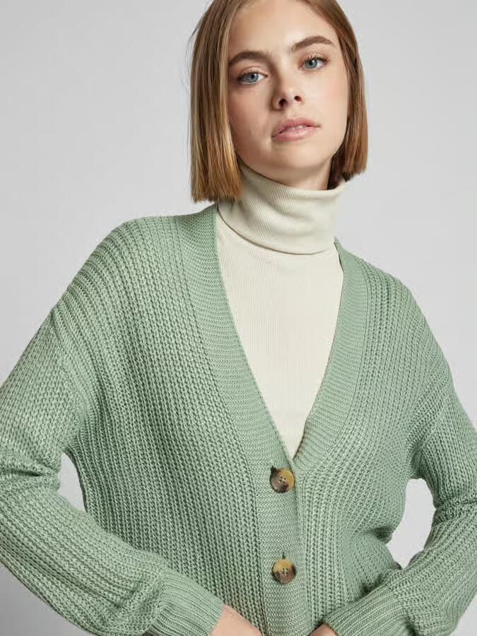 Only Groene Geknoopte Cardigan met Lange Mouwen Green Dames