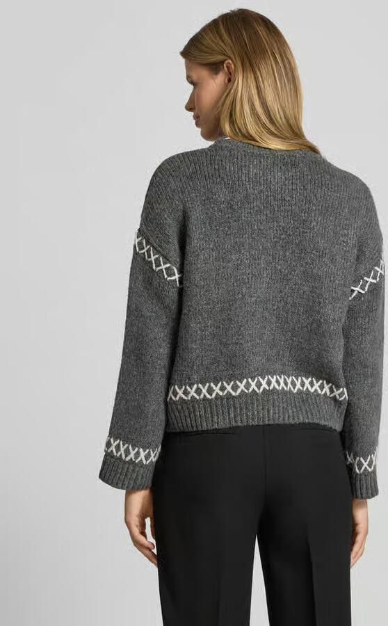 Only Comfort fit gebreide pullover met contrastdetails model 'AMANDA LIFE'