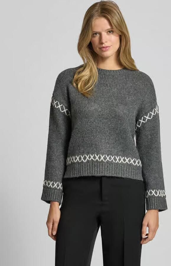 Only Comfort fit gebreide pullover met contrastdetails model 'AMANDA LIFE' - Foto 7