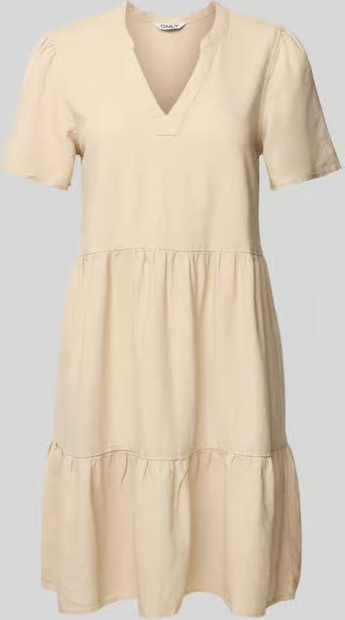 Only Comfort fit vrijetijdsjurk van mix van viscose en linnen model 'TIRI-CARO'