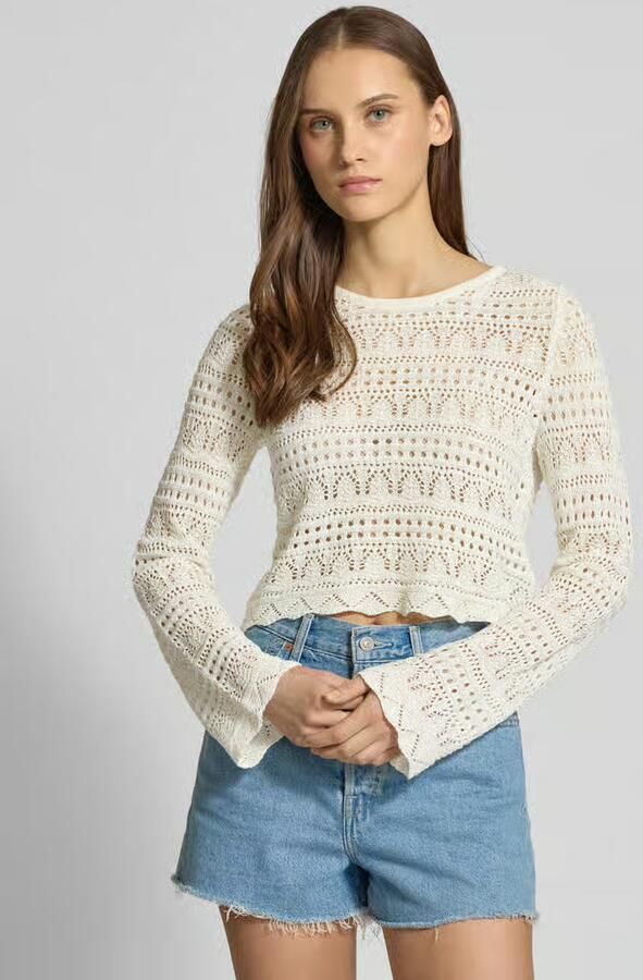 Only Cropped gebreide trui van katoenmix model 'ELKE' - Foto 5