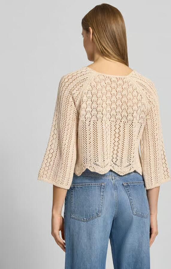 Only Korte gebreide pullover met all-over broderie anglaise model 'NOLA' - Foto 3