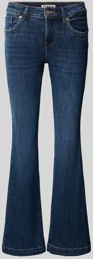 ONLY Onlpower Md Flared Pushup Dnm Gen332Noos flared jeans donkerblauw - Foto 4