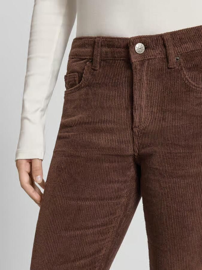 ONLY corduroy flared regular waist flared broek donkerbruin - Foto 3