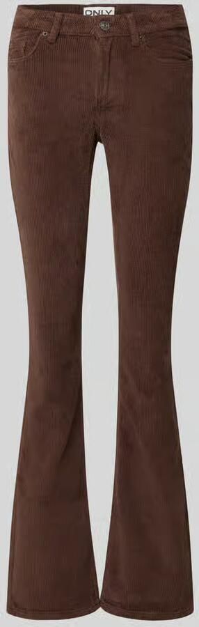 ONLY corduroy flared regular waist flared broek donkerbruin - Foto 4