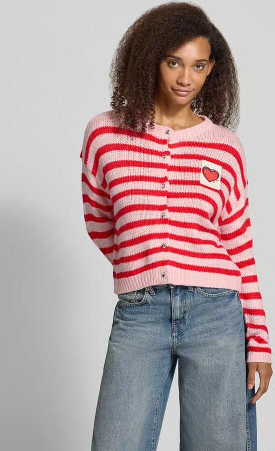 Only Regular fit gebreid jack met hartpatch model 'MAILEY' - Foto 4