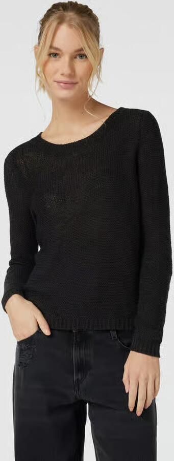 Only Zwart Gebreid Kledingstuk met Lange Mouwen en Ronde Hals Black Dames - Foto 18