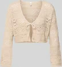 Only Kort gebreid jack met broderie anglaise model 'BEACH LIFE' - Foto 4