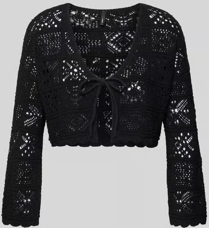Only Kort gebreid jack met broderie anglaise model 'BEACH LIFE' - Foto 2