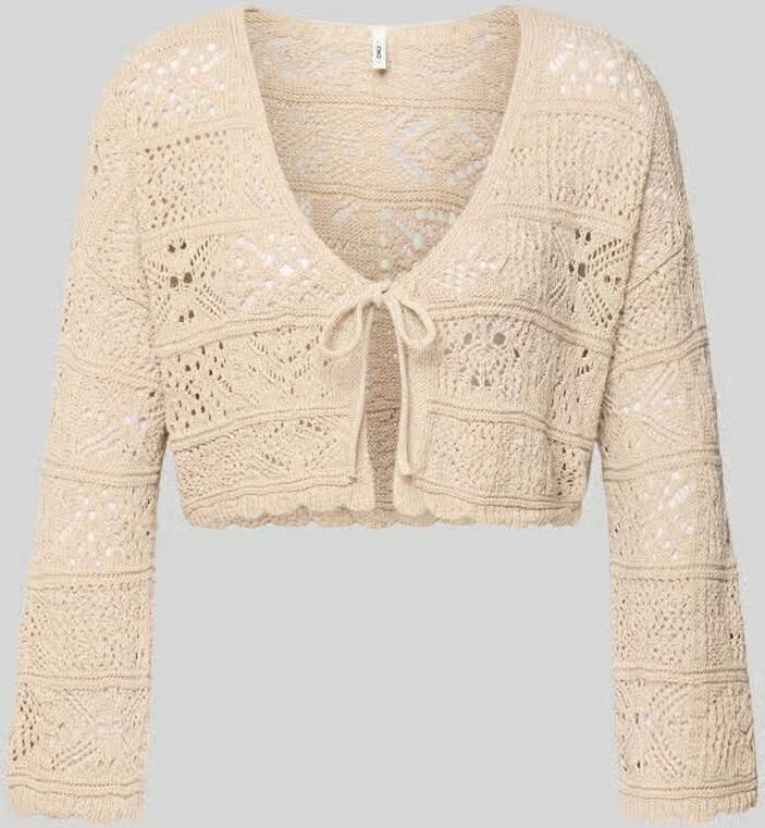 Only Kort gebreid jack met broderie anglaise model 'BEACH LIFE' - Foto 5