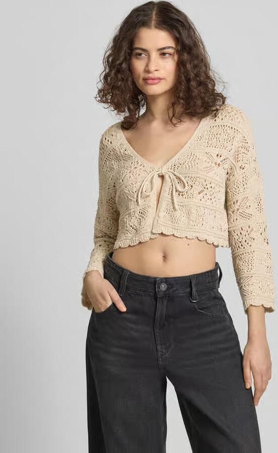 Only Kort gebreid jack met broderie anglaise model 'BEACH LIFE' - Foto 5