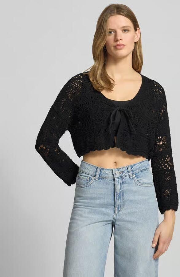 Only Kort gebreid jack met broderie anglaise model 'BEACH LIFE' - Foto 3