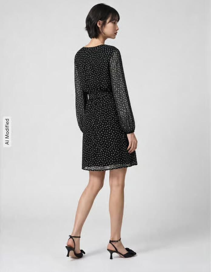Only Getailleerde blousejurk met all-over motief model 'CERA' - Foto 2