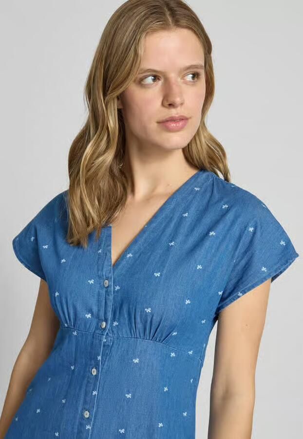 Only Getailleerde denimjurk van puur katoen model 'NOVA AZURE' - Foto 4