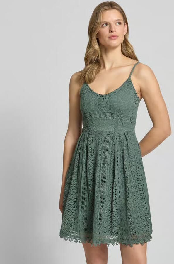 Only Getailleerde jurk met bandjes van katoenmix model 'HELENA' - Foto 3