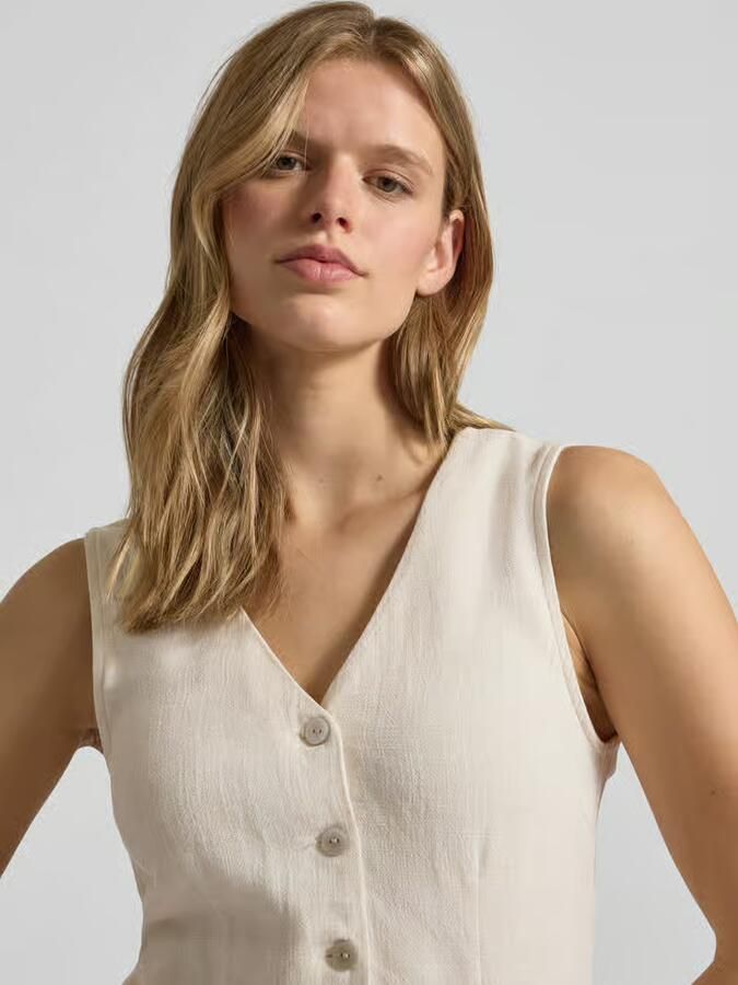 Only Getailleerde vrijetijdsjurk van mix van viscose en linnen model 'SIESTA' - Foto 2
