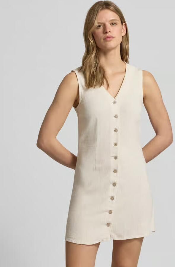 Only Getailleerde vrijetijdsjurk van mix van viscose en linnen model 'SIESTA' - Foto 4