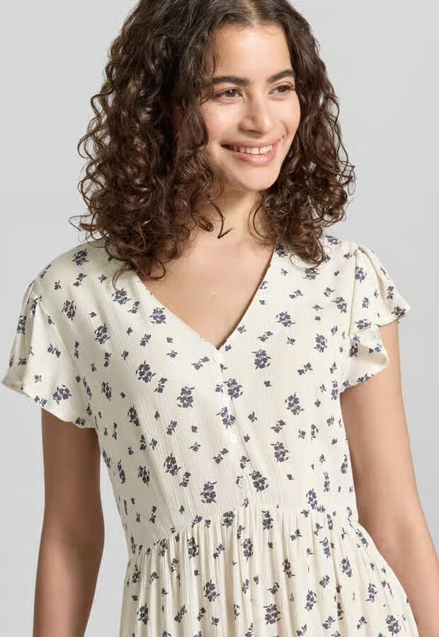Only Getailleerde vrijetijdsjurk van pure viscose model 'CLAUDETTE'
