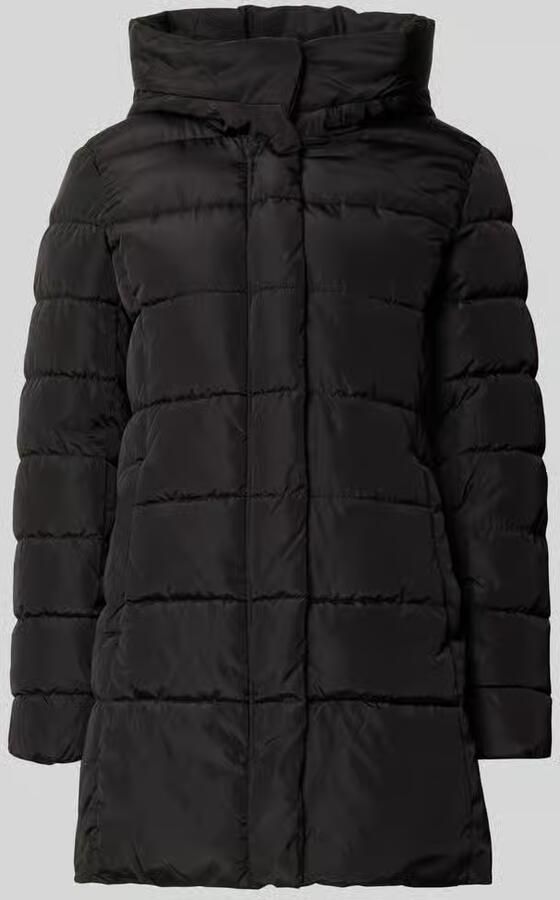 Only Shaped fit gewatteerde lange jas met aangenaaide capuchon model 'LINA'