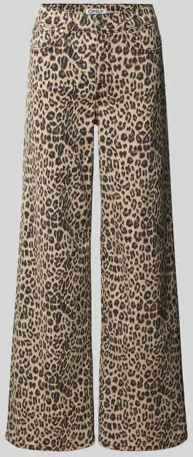 Only High-waist jeans ONLMADISON BLUSH HW LEO WIDE DNM
