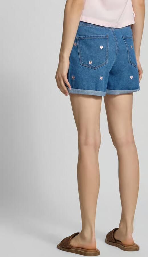 ONLY regular waist denim short met hartjes medium blue denim - Foto 4
