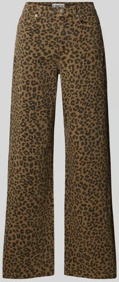 Only High waist wijdte broek van katoenmix model 'MADISON'