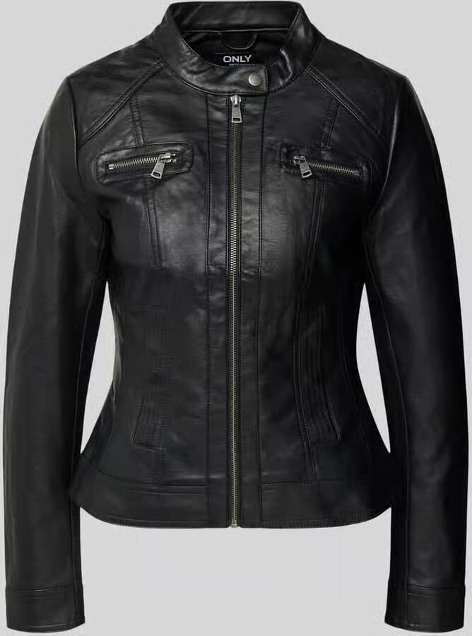 Only Imitatieleren jack ONLBANDIT – Bikerjack met figuuraccentuerende vorm en ritssluitingen - Foto 5