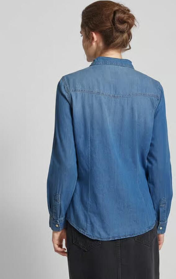 Only Denim Blouse met Lange Mouwen Alexa Stijl Blue Dames - Foto 3