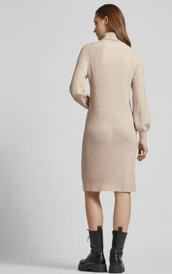 Only Gebreide jurk ONLSASHA L S ROLLNECK DRESS NCA KNT - Foto 4