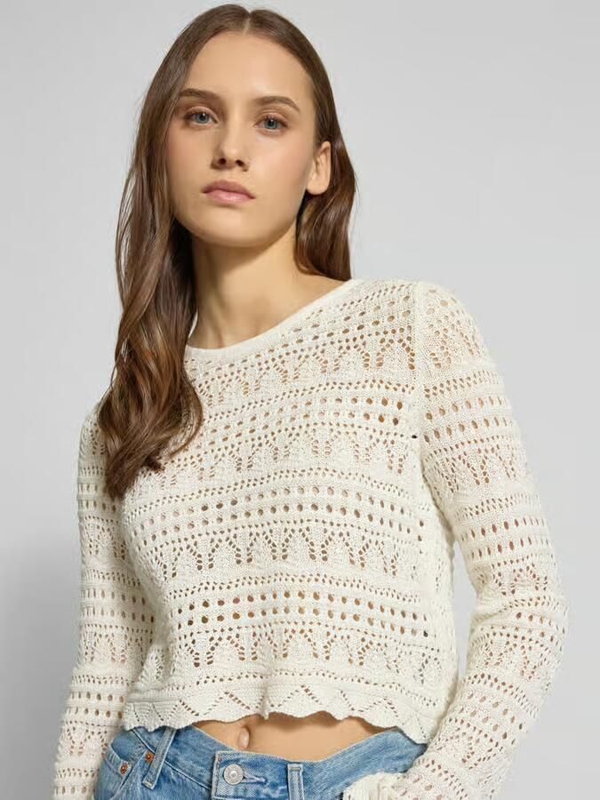 Only Korte gebreide pullover van katoenmix model 'ELKE' - Foto 2