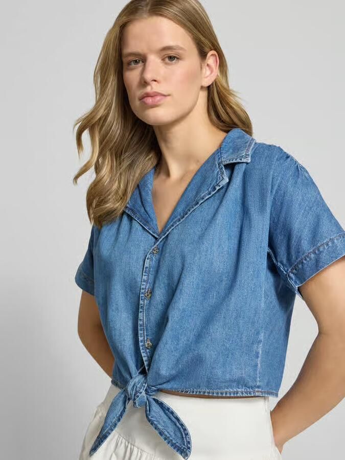 Only Korte jeansblouse van puur katoen model 'PAULA'
