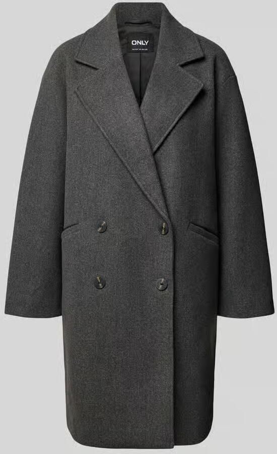 Only Oversized lange jas met reverskraag model 'BLAKE' - Foto 3