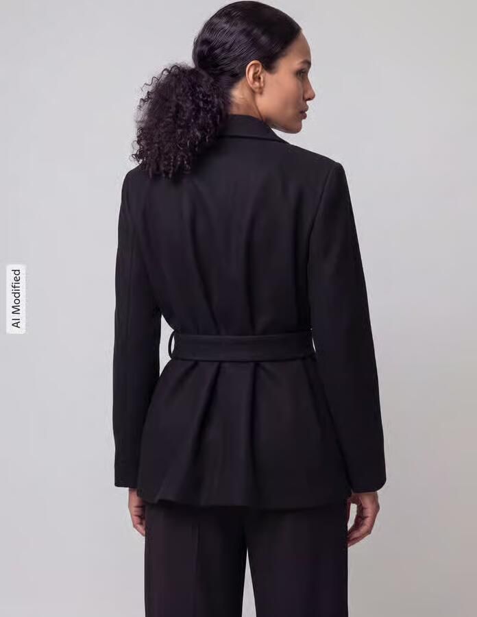 Only Regular fit lange jas met tailleriem om te strikken model 'ALVILDA' - Foto 5
