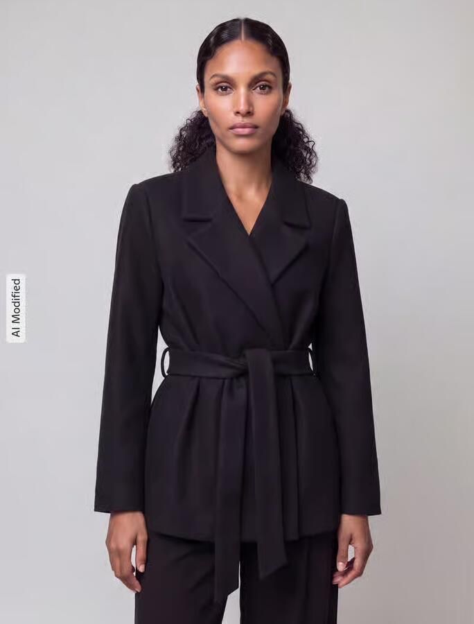 Only Regular fit lange jas met tailleriem om te strikken model 'ALVILDA' - Foto 6