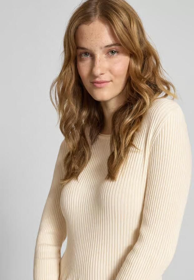 Only Licht uitlopende gebreide jurk van viscosemix model 'ALMA' - Foto 2