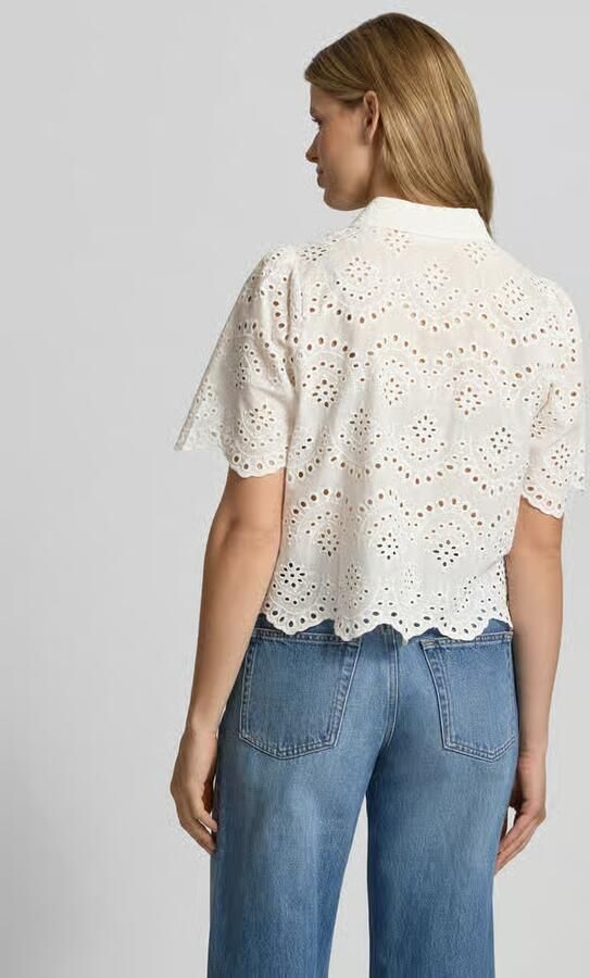 Only Regular fit overhemdblouse met broderie anglaise model 'VALAIS' - Foto 7