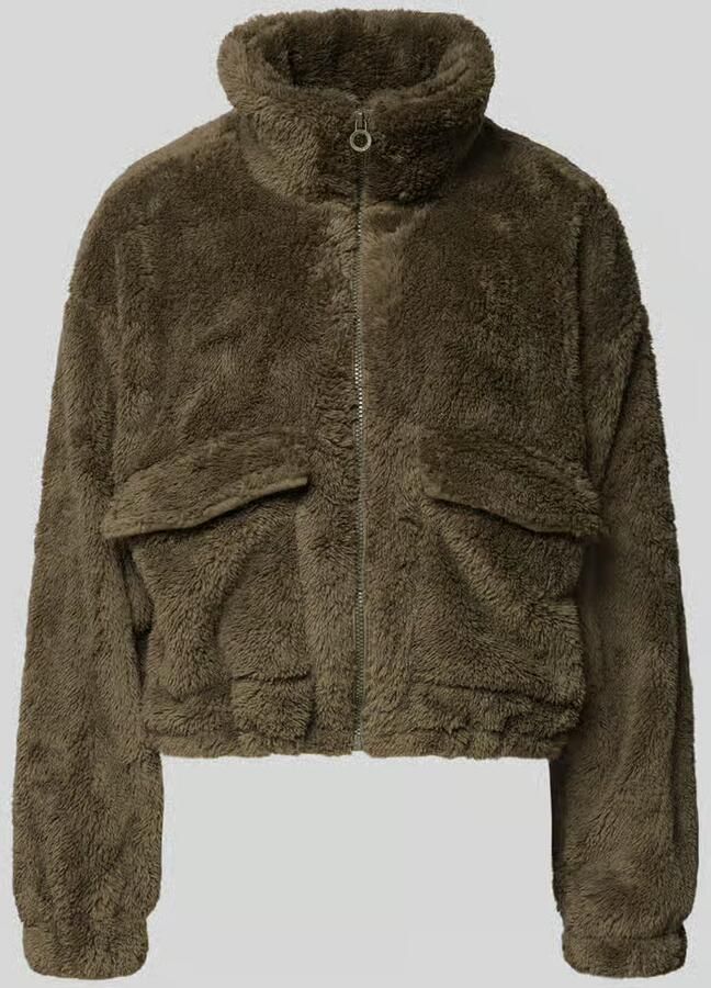 Only Loose fit fleecejack met opstaande kraag model 'ANNA CONTACT'