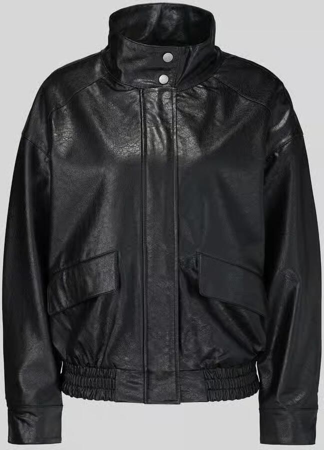 Only Loose fit kunstleren jack met opstaande kraag model 'JULIA'