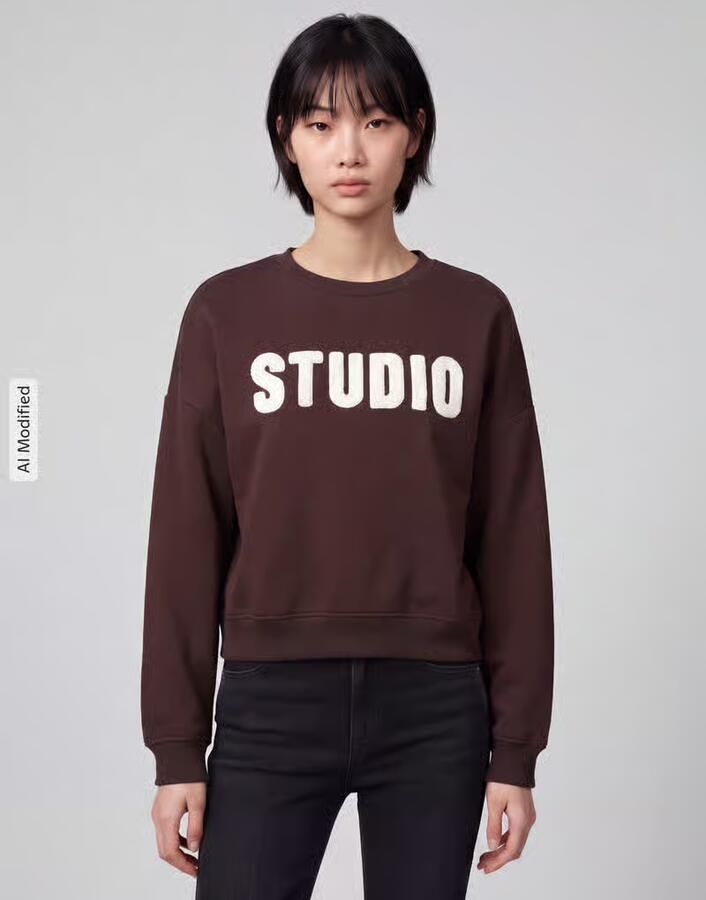 Only Loose fit sweatshirt van katoenmix model 'SWEAT' - Foto 2